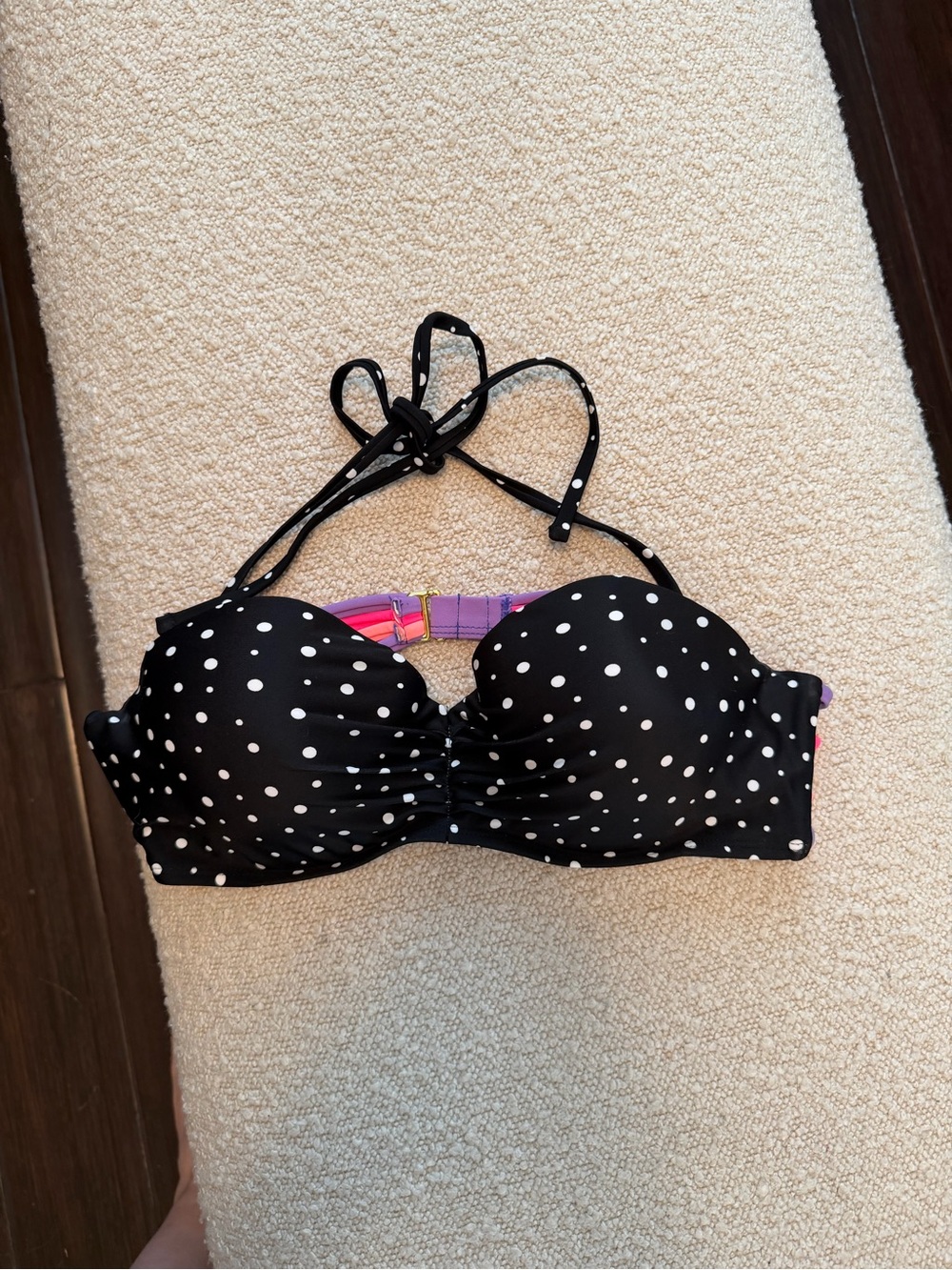 Black Polka Dot Swim Top - Brand